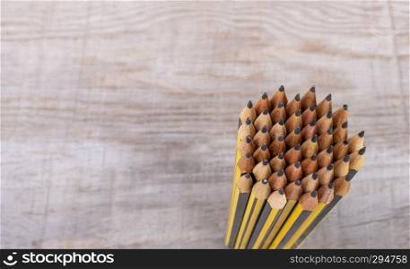 pencils seen from above forming a circle
