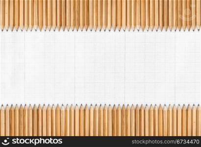 Pencils, texture of paper as background