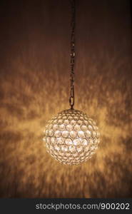 Pendant light lamp illuminated, Elegant Chandelier illuminated. round lamp in the interior. Pendant light lamp illuminated, Elegant Chandelier illuminated. round lamp in the interior.