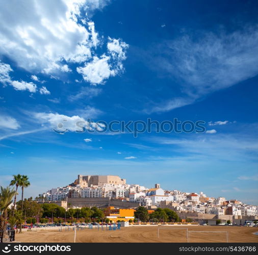 Peniscola Castle and beach in Castellon Valencian community of spain