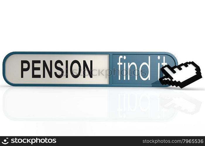 Pension word on the blue find it banner image with hi-res rendered artwork that could be used for any graphic design.