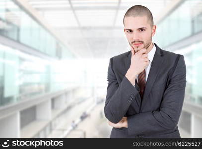 pensive business man thinking at the office