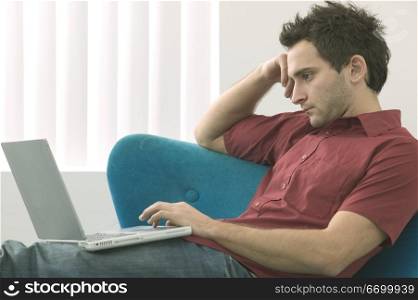 Pensive Guy with Laptop
