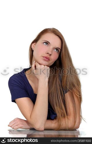 pensive young woman