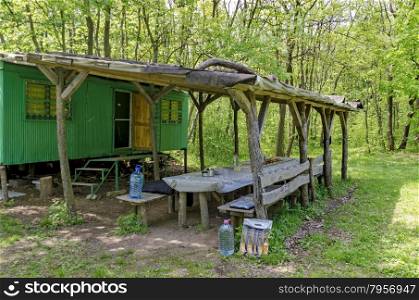 Penthouse at apiary in the forest, Zavet, Bulgaria