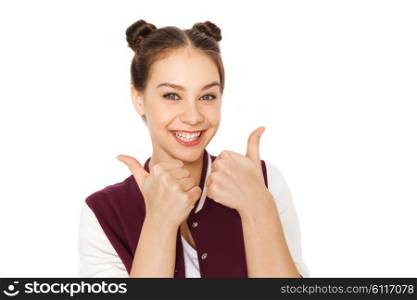 people and teens concept - happy smiling pretty teenage girl. happy smiling pretty teenage girl