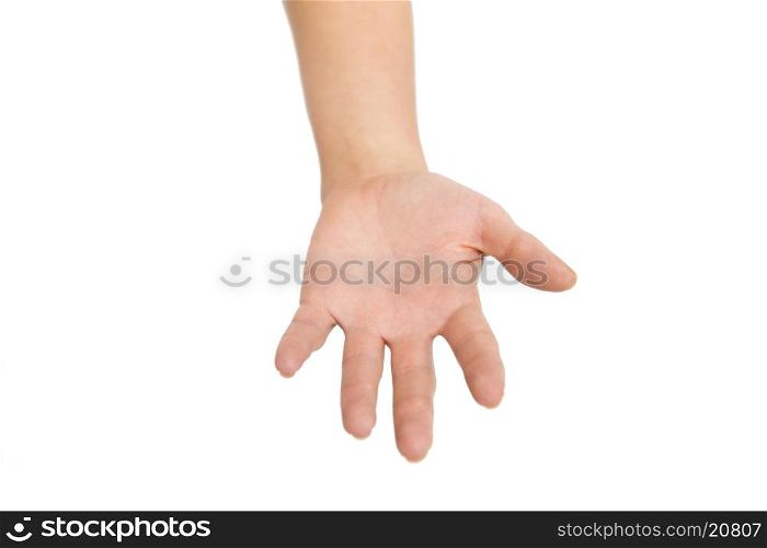 people, body parts and poverty concept - human hand or palm