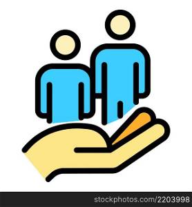 People care icon. Outline people care vector icon color flat isolated. People care icon color outline vector
