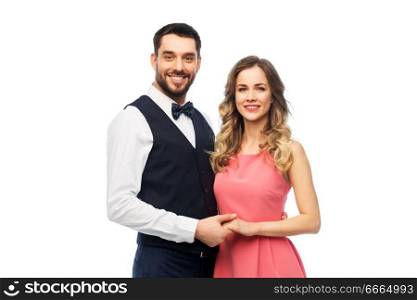 people concept - happy couple in party clothes. happy couple in party clothes