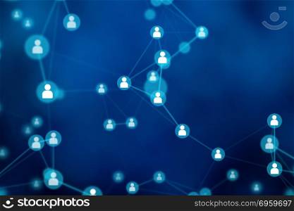 People connection lines on blue background, social network for t. People connection lines on blue background, social network for technology concept, abstract illustration. People connection lines on blue background, social network for technology concept, abstract illustration