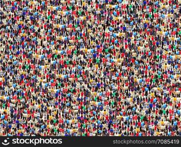 people different and bright. human crowd consisting of different bright people