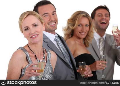People drinking champagne