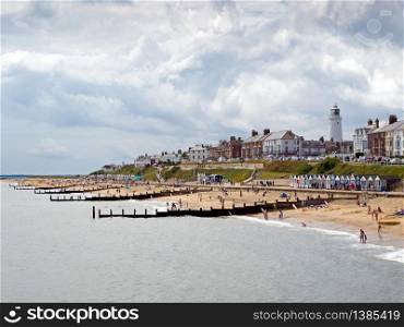 People Enjoying the Beach at Southwold