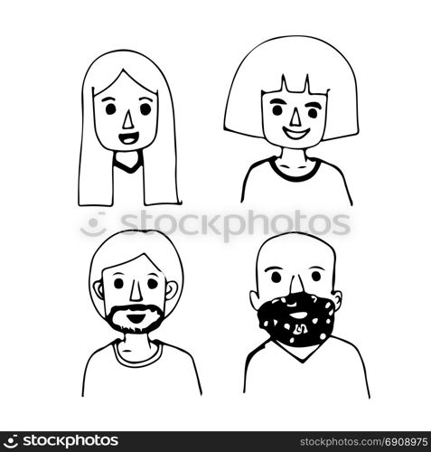 People face cartoon icon