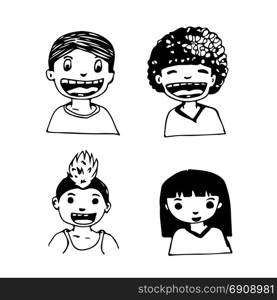 People face cartoon icon