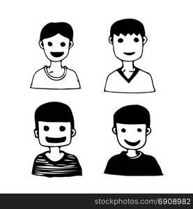 People face cartoon icon