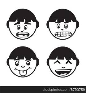 people face emotion icon illustration design
