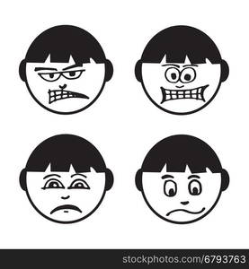 people face emotion icon illustration design