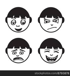 people face emotion icon illustration design