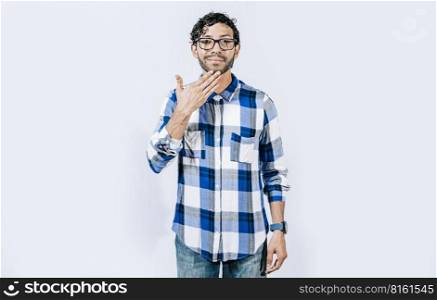 People gesturing THANK YOU in sign language isolated. Deaf and dumb person gesturing THANK YOU in sign language. Gesticulation of THANKS in sign language. Nonverbal communication concept