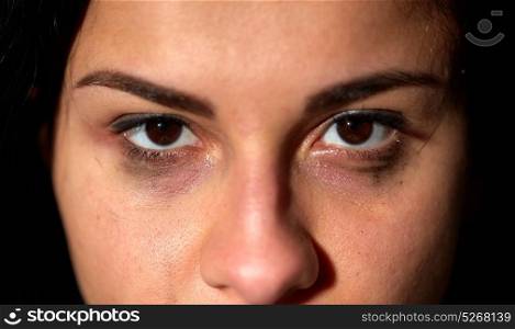 people, grief and domestic violence concept - close up of unhappy crying woman face. close up of unhappy crying woman face