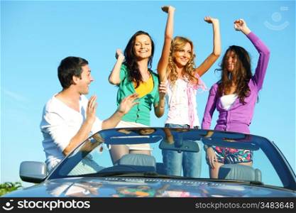 people group fun in cabriolet