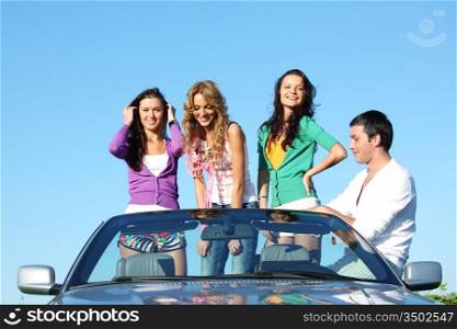 people group fun in cabriolet