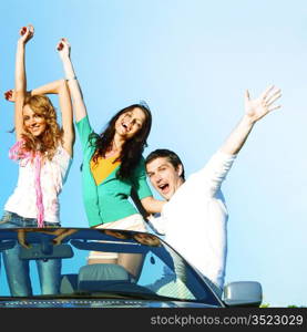 people group fun in cabriolet