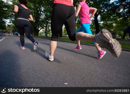 people group jogging, runners team on morning training