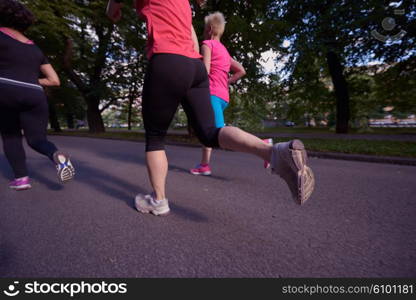 people group jogging, runners team on morning training