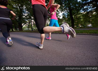 people group jogging, runners team on morning training