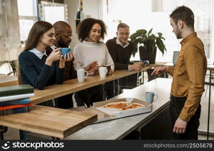 people having coffee during meeting