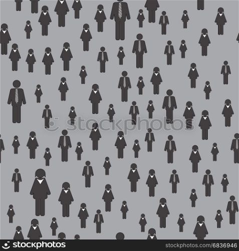 People Icon Seamless Pattern Isolated on Grey Background. Symbol of Persons.. People Icon Seamless Pattern
