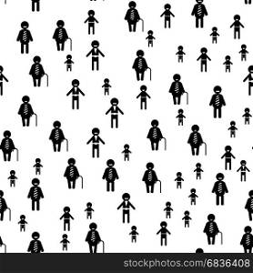 People Icon Seamless Pattern Isolated on White Background. Symbol of Persons.. People Icon Seamless Pattern