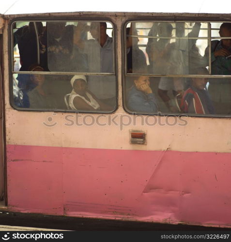 People in a bus, Havana, Cuba