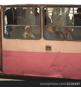 People in a bus, Havana, Cuba