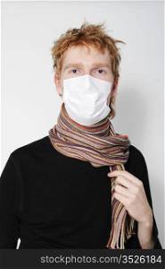 People in masks, ill flu, A(H1N1)