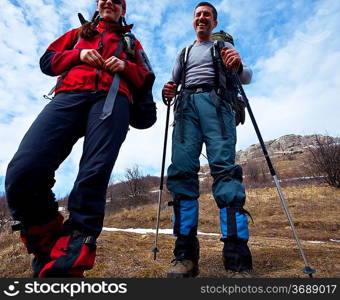 People in mountains