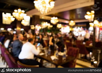 People in the restaurant blurred background