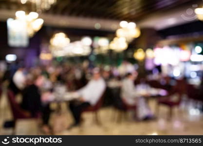 People in the restaurant blurred background