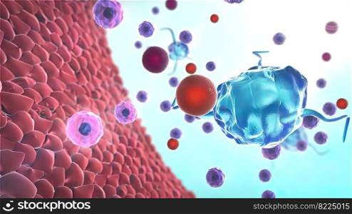 people living in the immune system 3d medical illustration. people living in the immune system