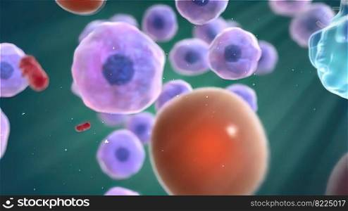 people living in the immune system 3d medical illustration. people living in the immune system
