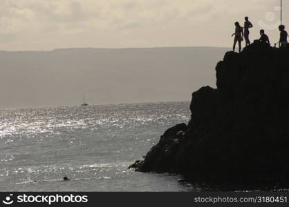 People on cliff