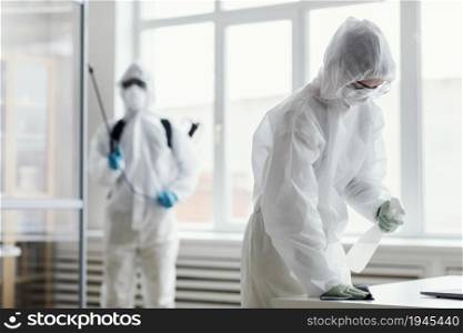 people protective equipment disinfecting. High resolution photo. people protective equipment disinfecting. High quality photo