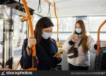 people public transportation wearing mask