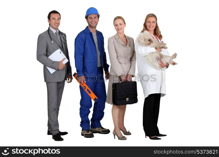 People representing various occupations