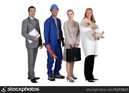 People representing various occupations