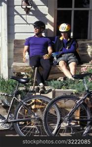People Resting After a Bike Ride