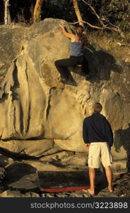 People Rock Climbing