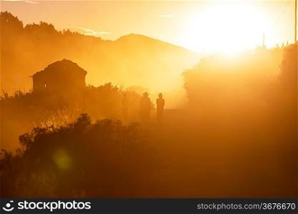 People silhouette in Bolivia